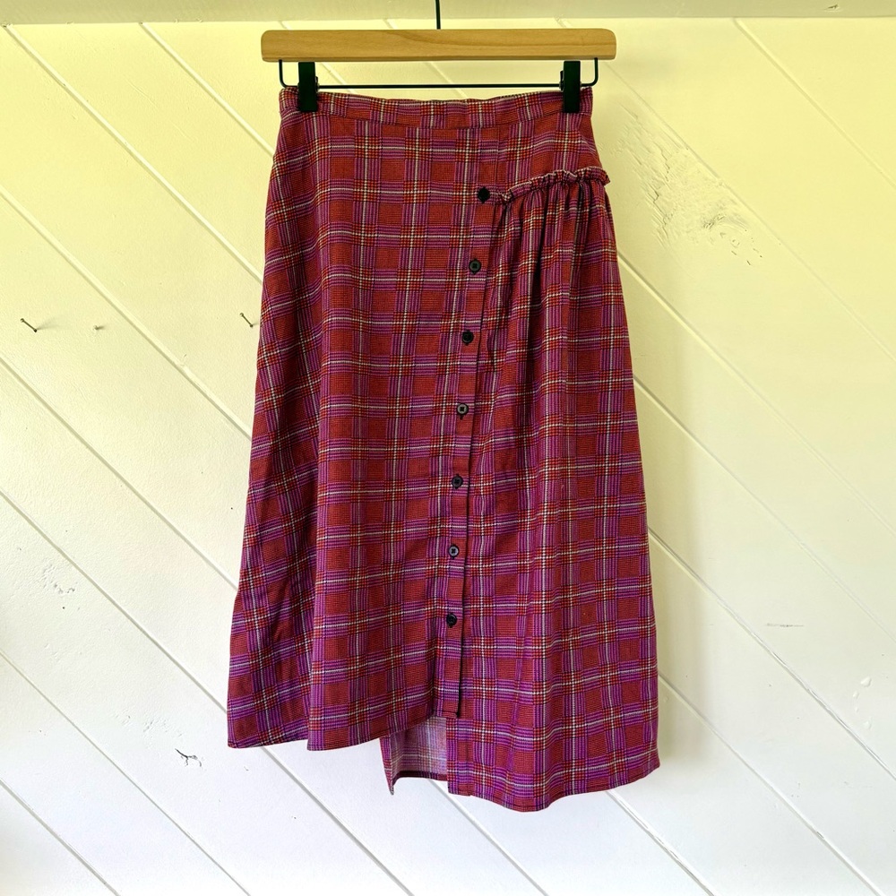 The Kit asymmetrical plaid skirt